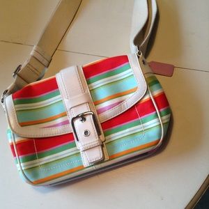 Coach Hampton Multi-colored Striped Cross body